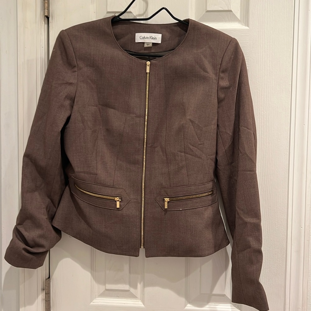 Taupe hardly worn Calvin Klein blazer.